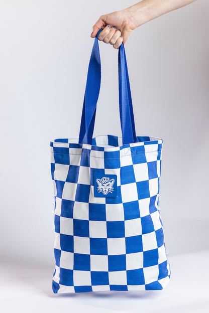 Checkered BYU Linen Tote